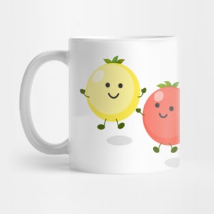 Cute cherry tomatoes cartoon illustration Mug